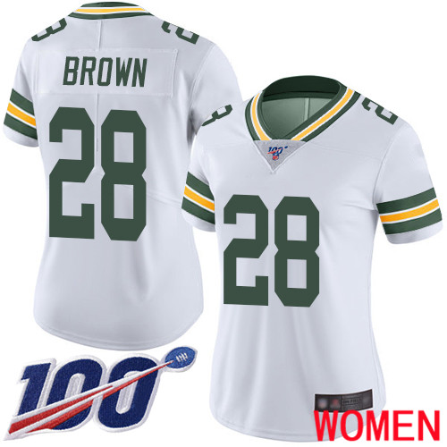 Green Bay Packers Limited White Women #28 Brown Tony Road Jersey Nike NFL 100th Season Vapor Untouchable->youth nfl jersey->Youth Jersey